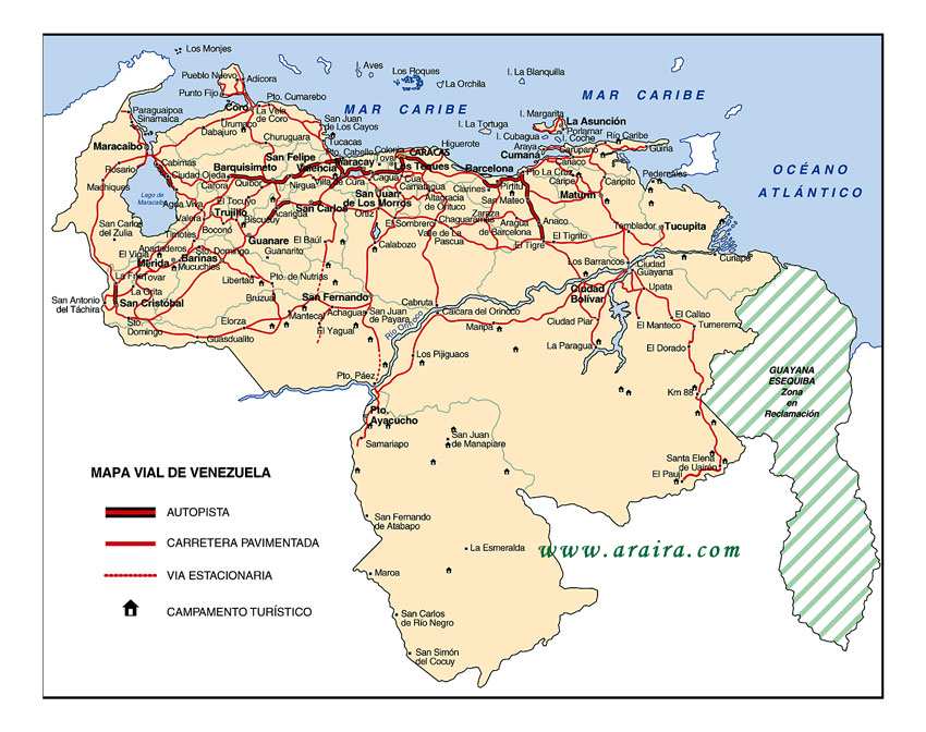 Mapa Vial de Venezuela: